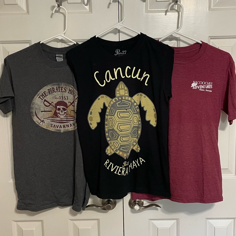 Men’s Destination Tees, size Small $12 For All Three or $5 each
